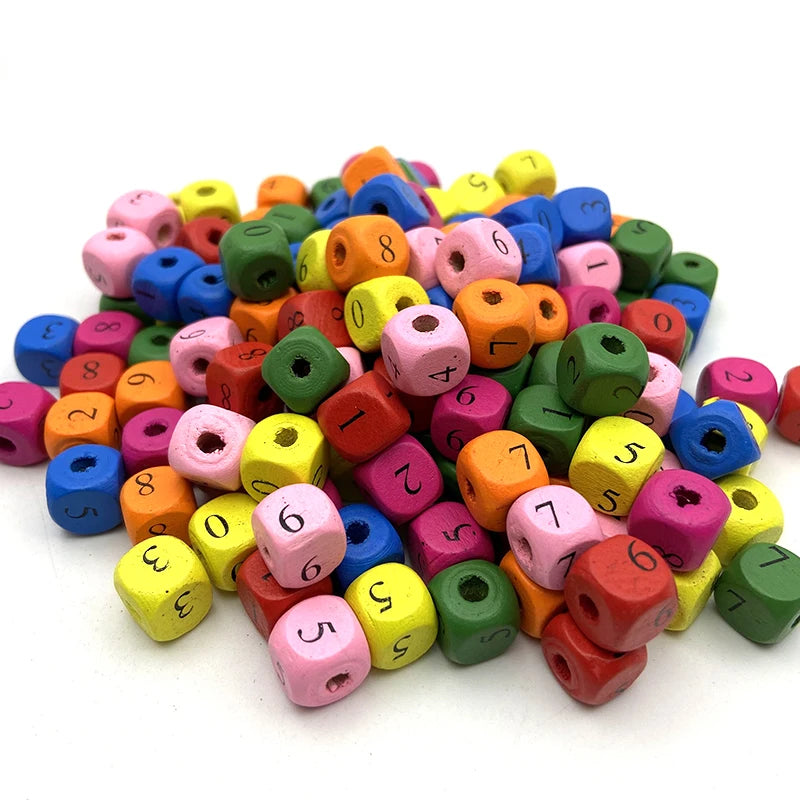 10mm 1000Pcs/bag Natural Wooden Square Cube Alphabet Letter Beads Digi –  GemsBud